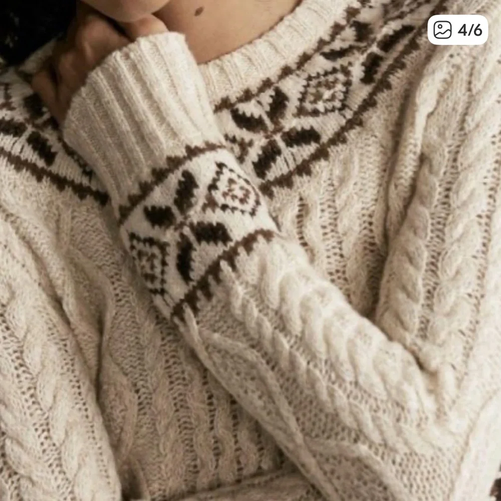 Polo Ralph Lauren Nordic Fair Isle Cream and Brown Knit Sweater - Picture 3 of 10
